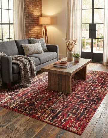 Burgundy Saturn Rug