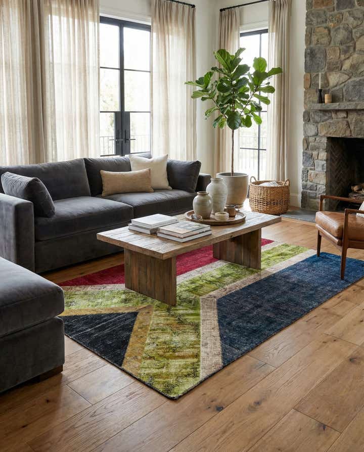 4' 8 x 6' 7 Hand Knotted Ultra Vintage Persian Wool Rug