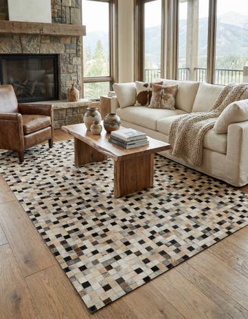 5' x 8' 2 Cowhide - Patchwork Rug