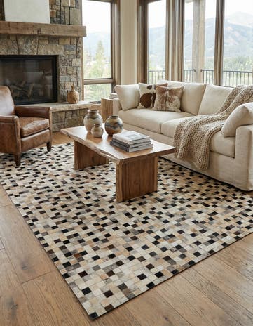 5' x 8' 2 Cowhide - Patchwork Rug