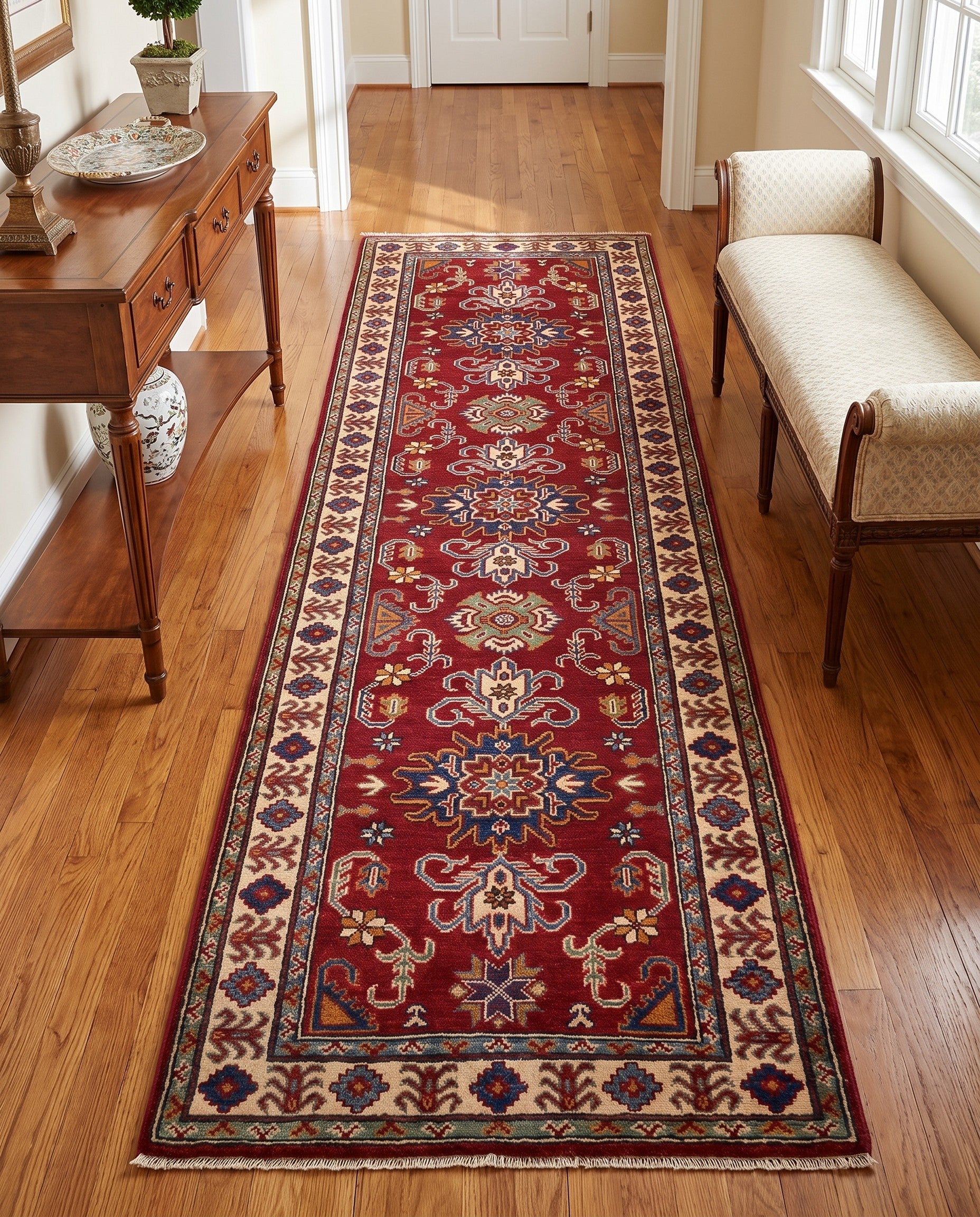 2' 10 x 9' 5 Hand Knotted Kazak Runner Rug