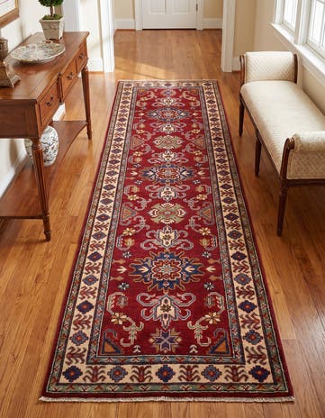 2' 10 x 9' 5 Hand Knotted Kazak Runner Rug