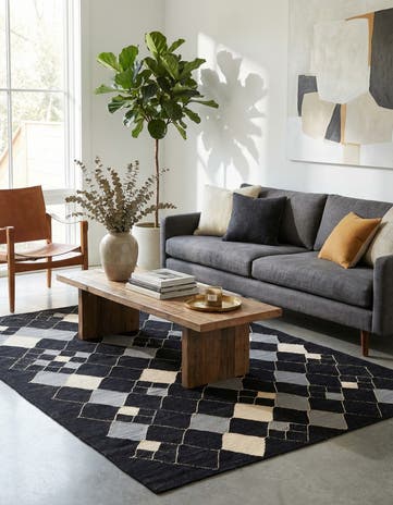 5' x 6' 4 Hand Woven Kilim Modern Wool Rug