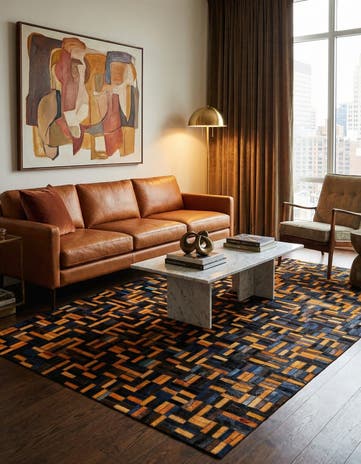 4' 11 x 7' 11 Cowhide - Patchwork Rug