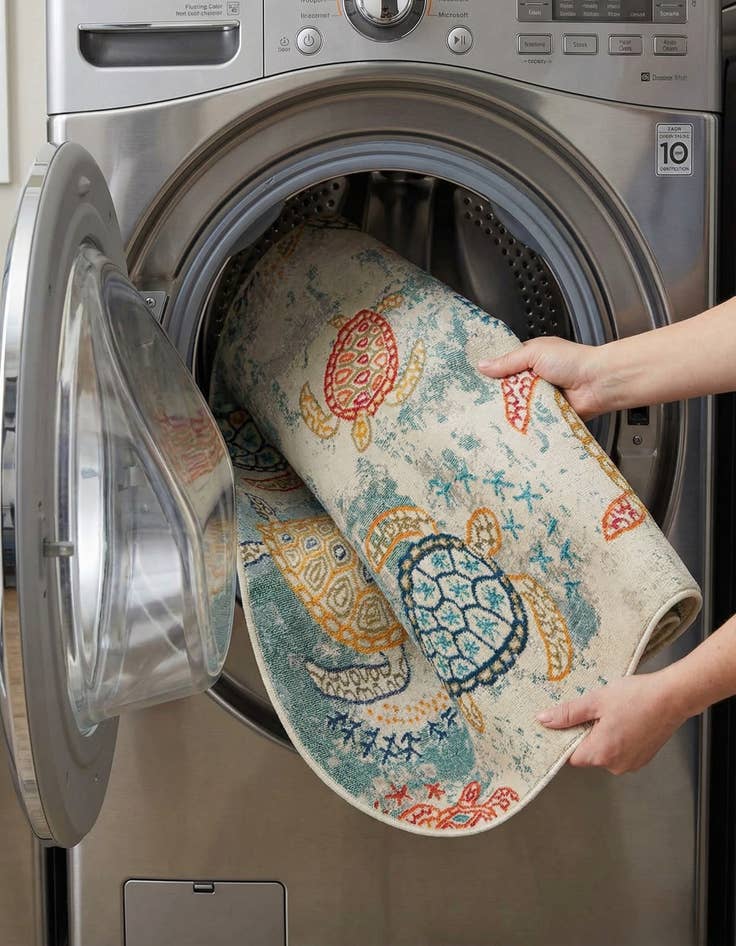 Detail image of 7' 10 x 10' Washable capri Oval Rug