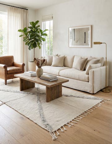 5' 6 x 9' 1 Hand Knotted Moroccan Wool Rug