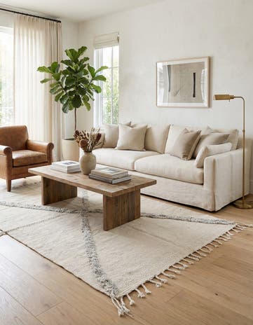 5' 6 x 9' 1 Hand Knotted Moroccan Wool Rug