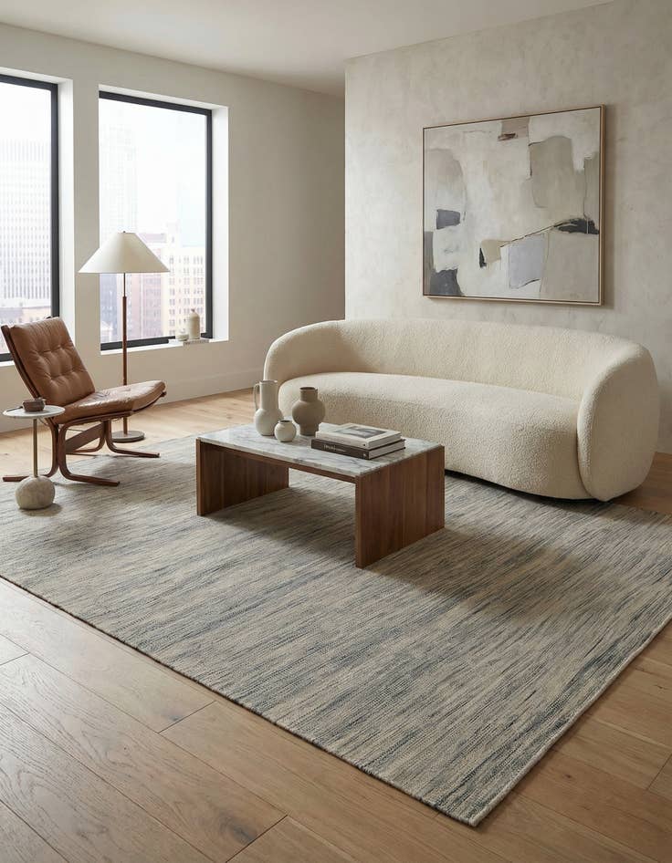 Detail image of 6' 4 x 9' 6  Hand Woven Kilim Modern Wool Rug