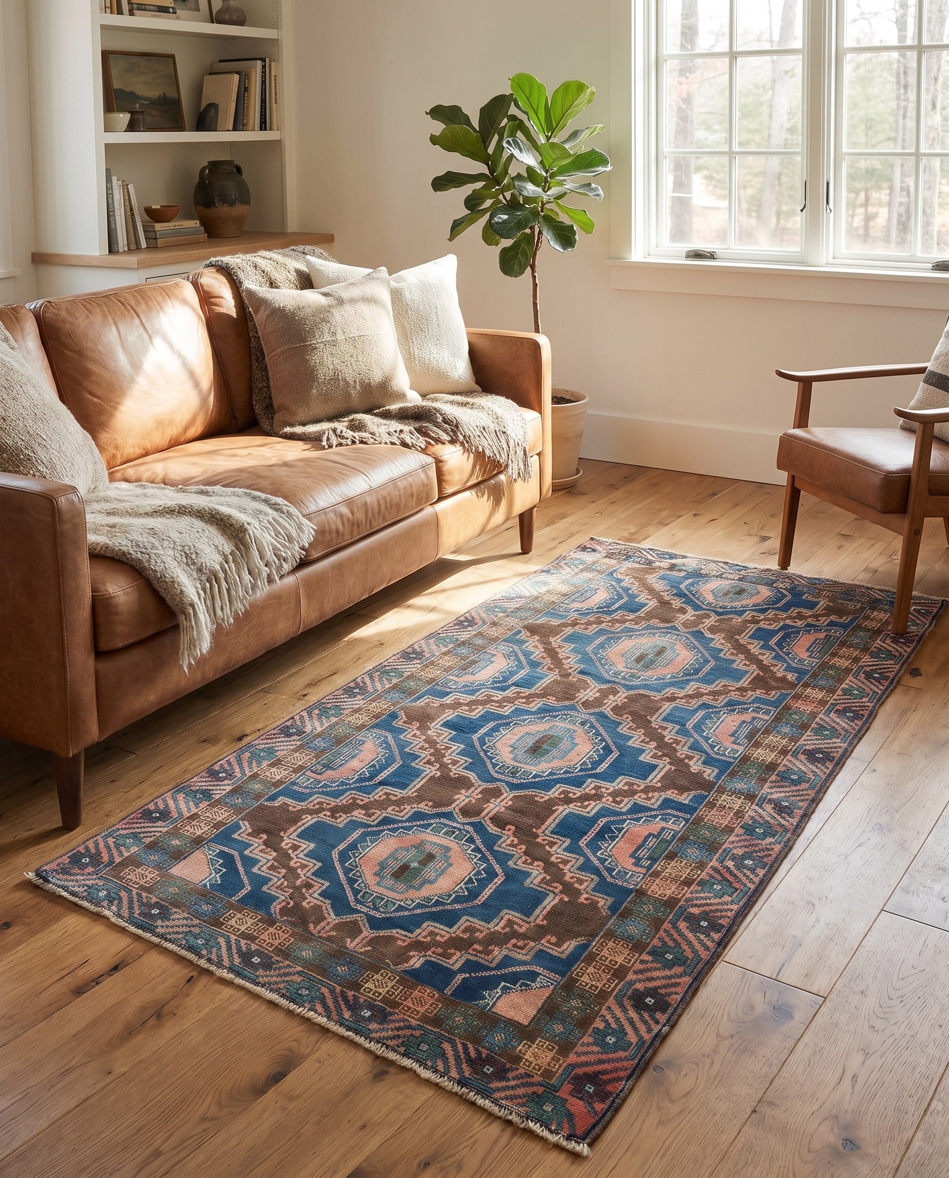 110cm x 205cm Hand Knotted Ultra Vintage Persian Wool Rug
