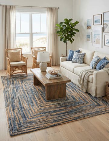 9' x 12' Handmade Braided Chindi Rug