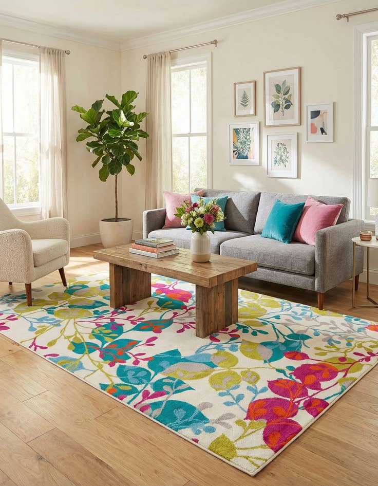 Detail image of 5' 3 x 8' Azalea Rug