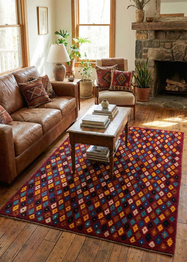 4' 3 x 5' 7 Hand Knotted Balouch Wool Rug