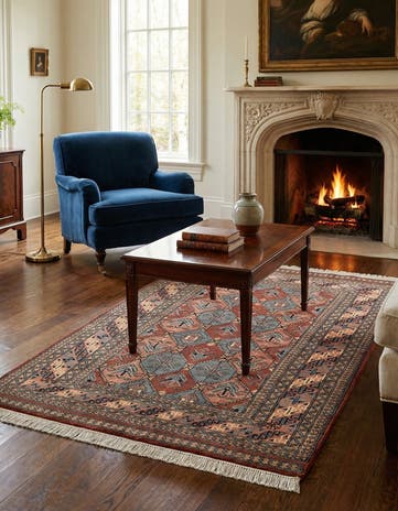 4' 1 x 6' 5 Hand Knotted Bokhara Oriental Wool Rug