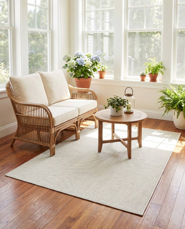 Detail image of 5' 3 x 8' Easy-Clean Solid Indoor / Outdoor Rug