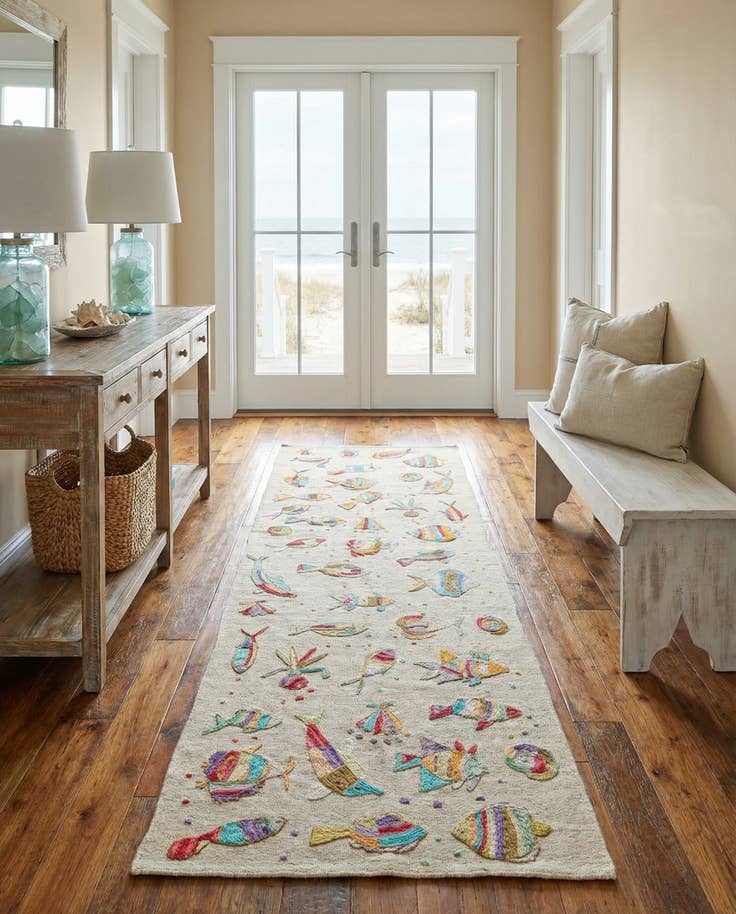 Detail image of 2' 5 x 7' 8 Hand Woven Kilim Suzani Wool Runner Rug