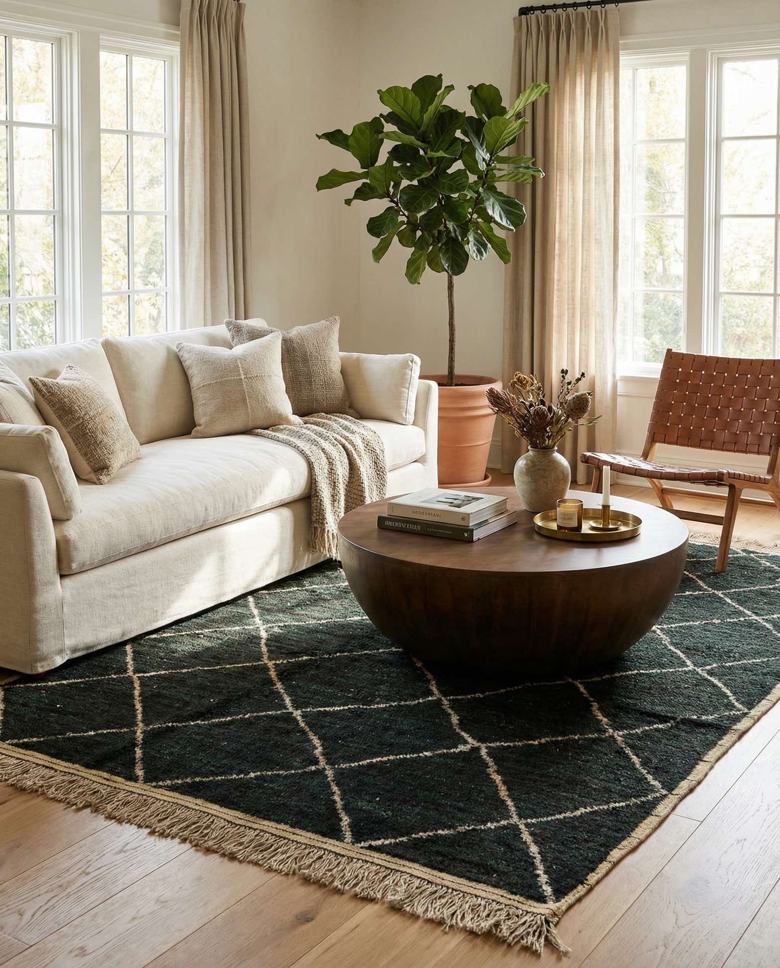 6' 1 x 9' 6 Hand Knotted Moroccan Wool Rug