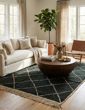 6' 1 x 9' 6 Hand Knotted Moroccan Wool Rug