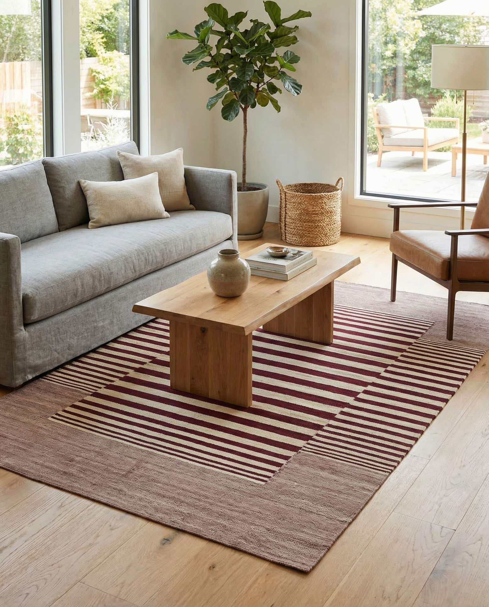 4' 3 x 5' 10 Hand Woven Kilim Modern Wool Rug