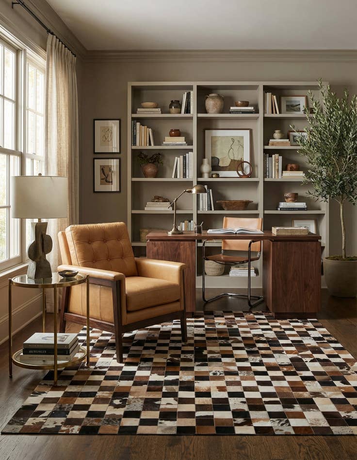 Detail image of 7' 11 x 9' 10 Cowhide - Patchwork Rug