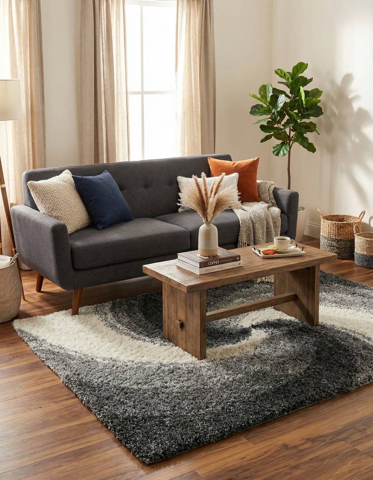 Detail image of 5' 3 x 8' Soft Touch Shag Rug