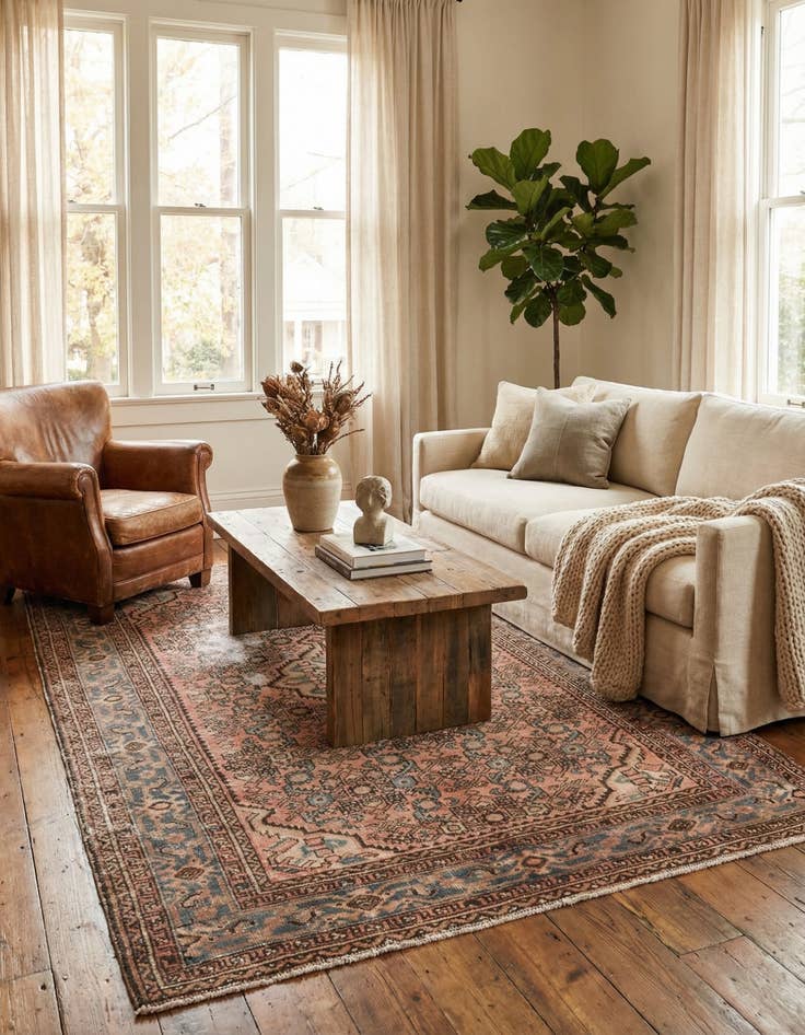 Detail image of 5' x 6' 8  Hand Knotted Ultra Vintage Persian Wool Rug