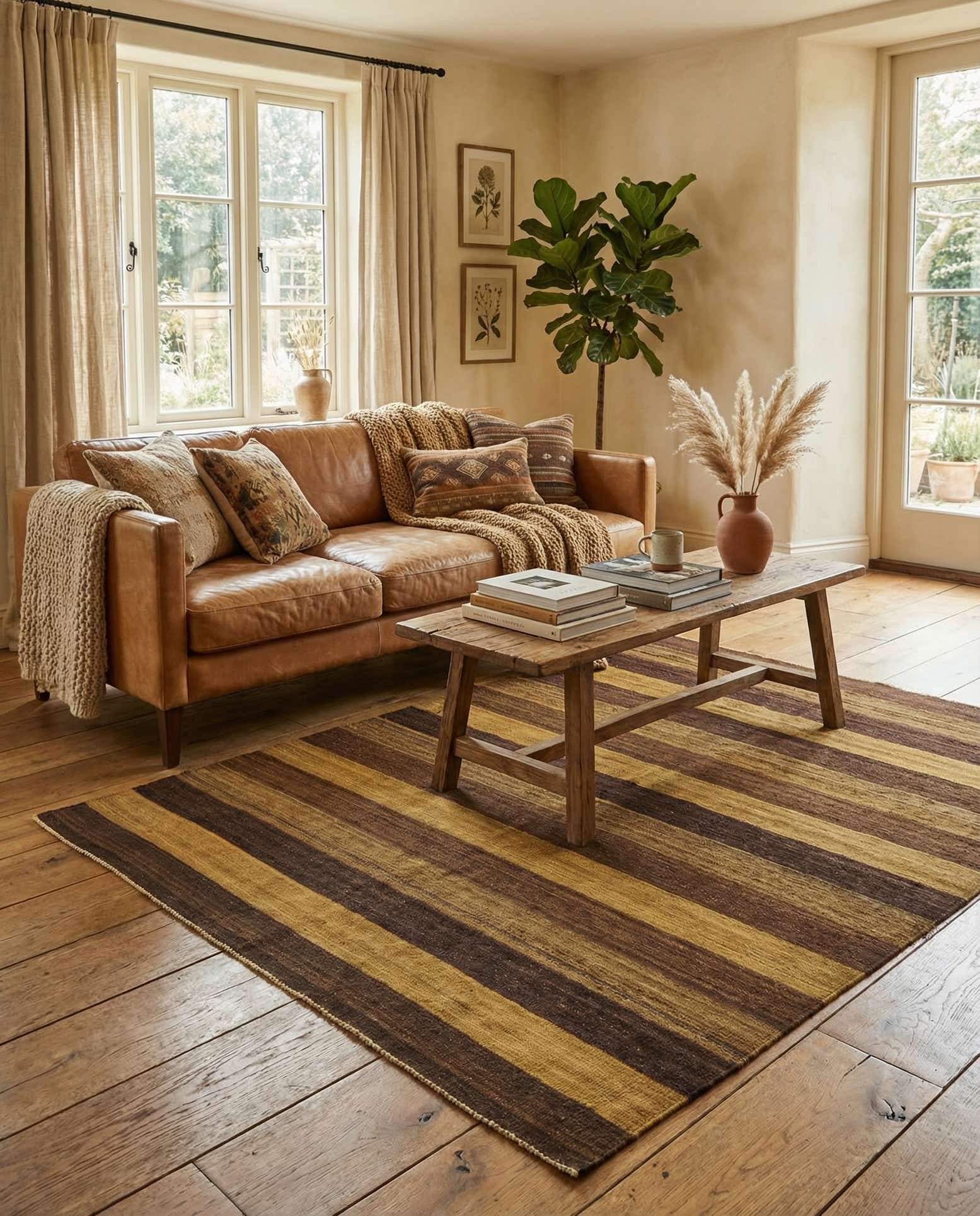 5' x 6' 9 Hand Woven Kilim Afghan Wool Rug