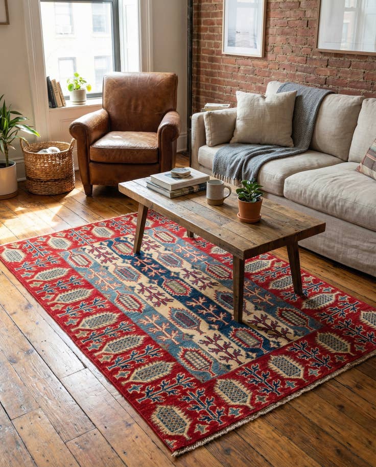 Detail image of 3' 3 x 5' Hand Knotted Kazak Rug