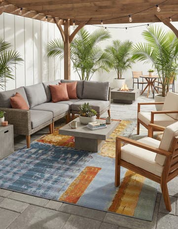 8' x 11' 4 Easy-Clean Modern Indoor / Outdoor Rug
