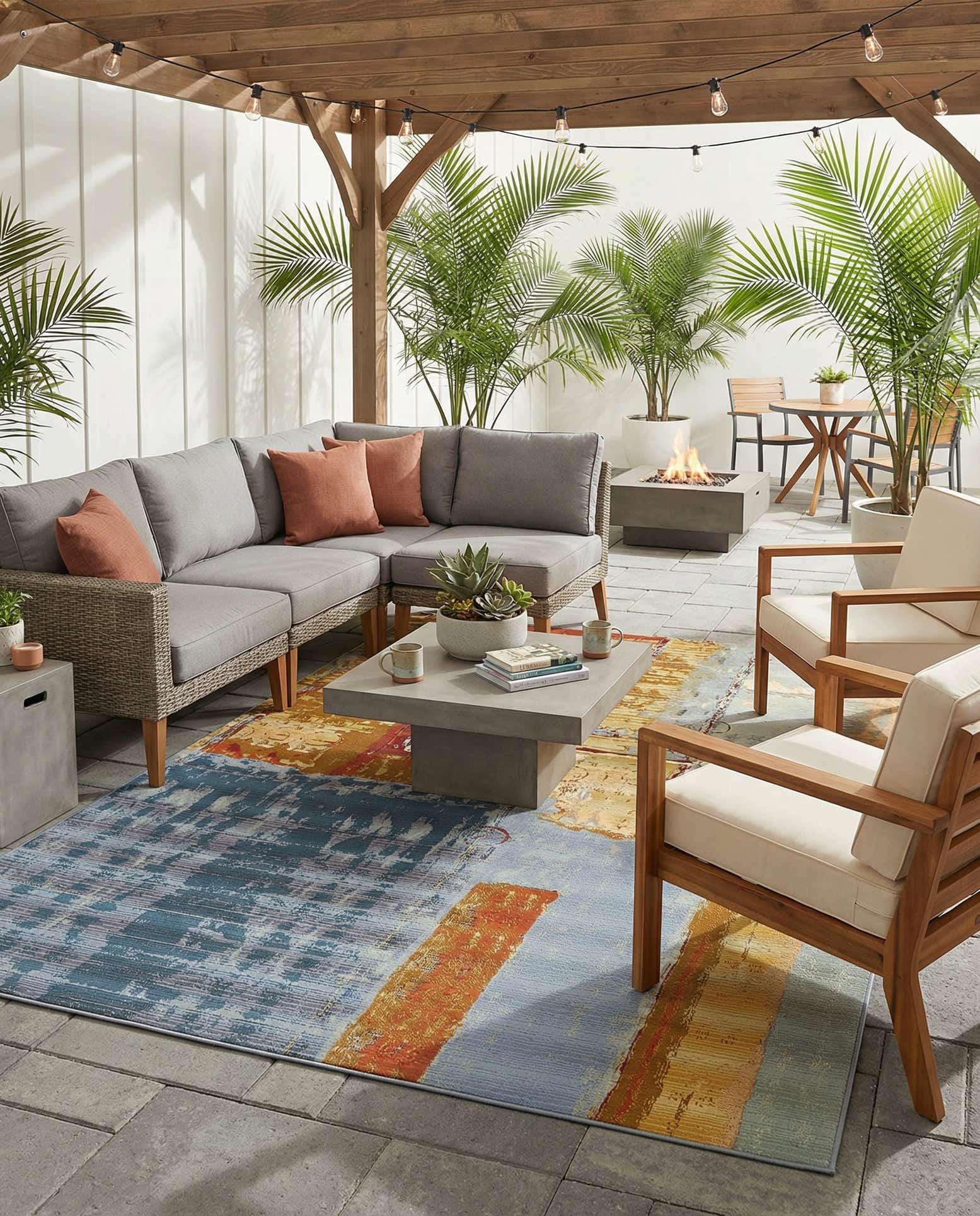 8' x 11' 4 Easy-Clean Modern Indoor / Outdoor Rug