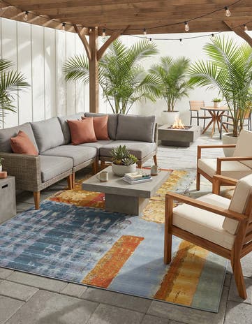 8' x 11' 4 Easy-Clean Modern Indoor / Outdoor Rug