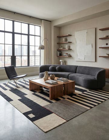 5' 8 x 7' 7 Hand Woven Kilim Modern Wool Rug