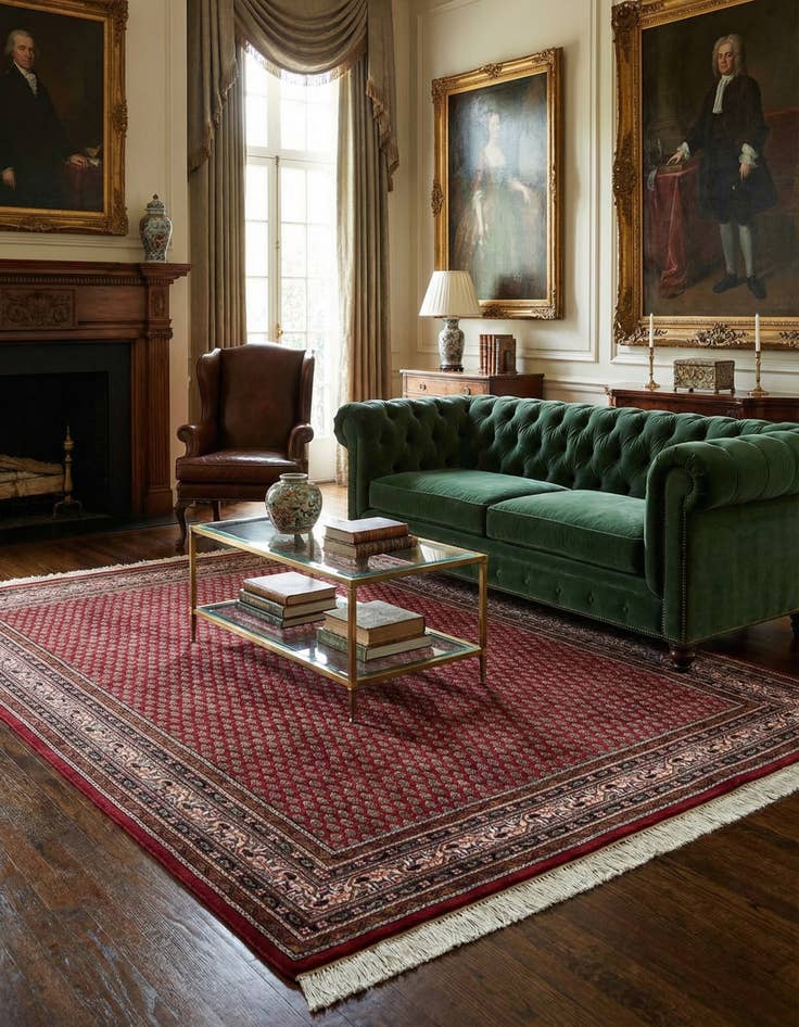 Detail image of 5' 5 x 7' 9  Hand Knotted Mir Wool Rug