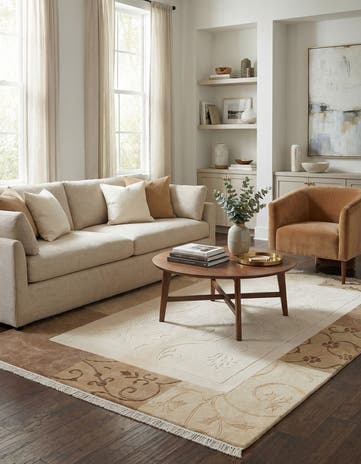 4' 7 x 6' 9 Hand Knotted Darya Wool Rug