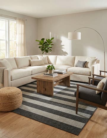 10' x 13' Easy-Clean Ribbon Indoor / Outdoor Rug