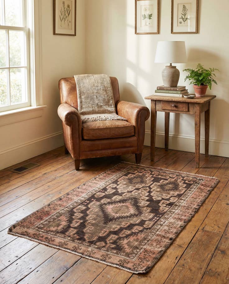 Detail image of 3' 3 x 5' 5 Hand Knotted Ultra Vintage Persian Wool Rug