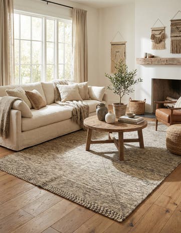 5' 4 x 9' 4 Hand Knotted Moroccan Wool Rug
