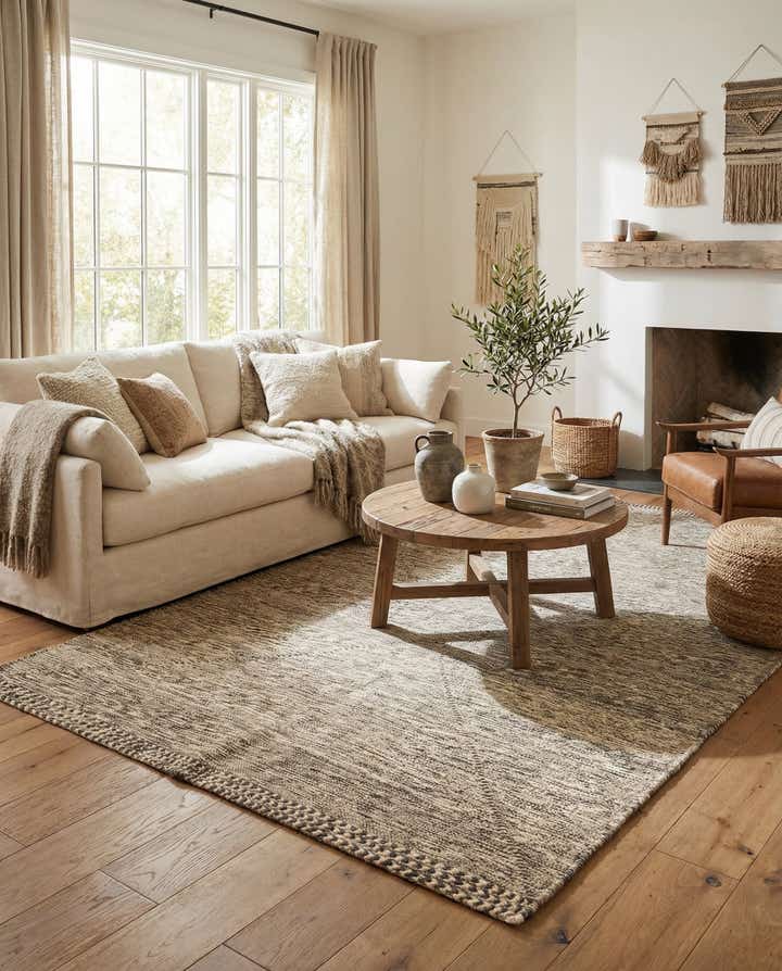 5' 4 x 9' 4 Hand Knotted Moroccan Wool Rug