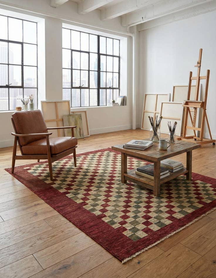 Detail image of 5' 4 x 7' 3  Hand Knotted Modern Ziegler Rug