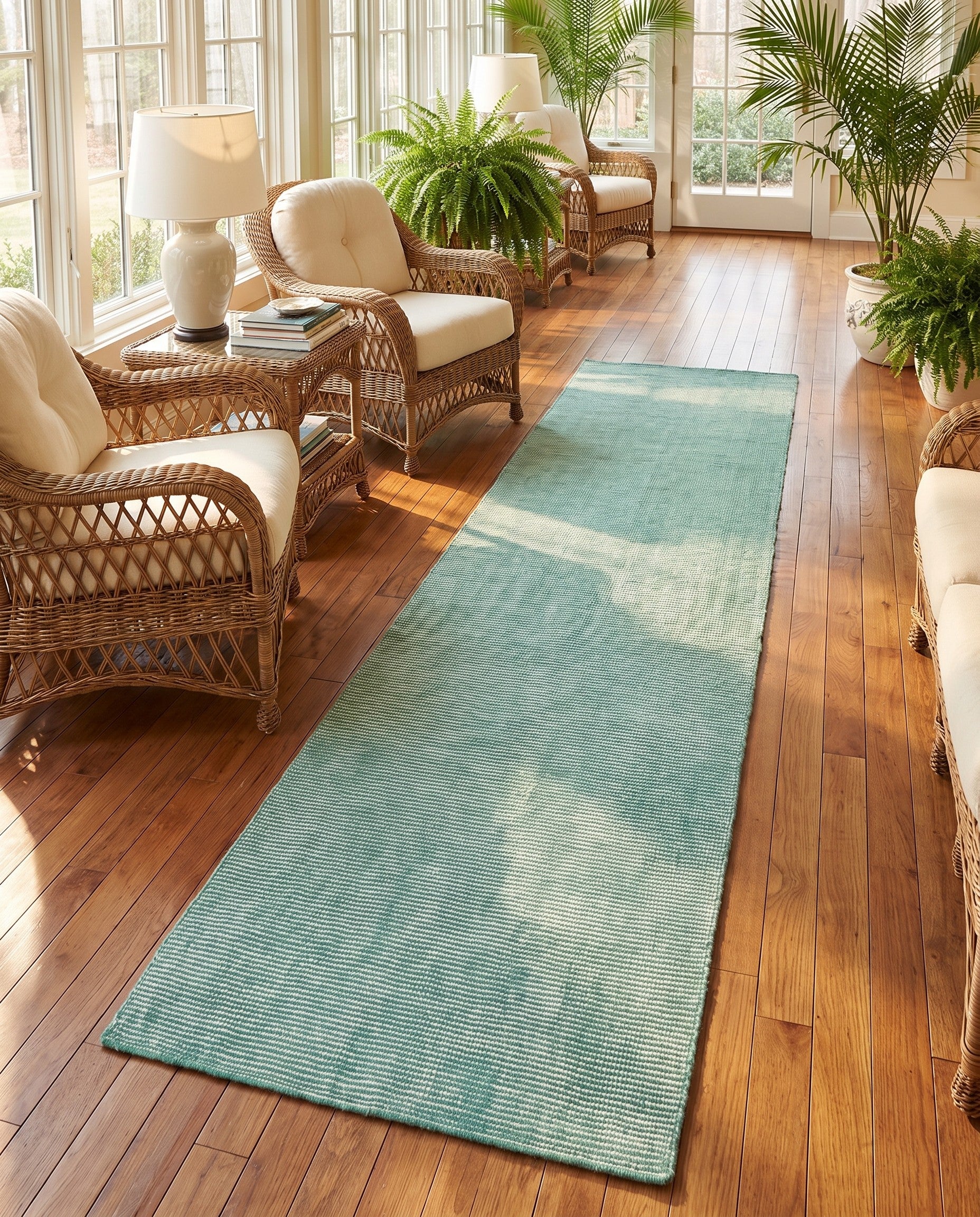 2' 7 x 10' Hand Woven Jill Zarin English Manor Farmhouse Wool Runner Rug