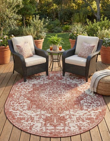 7' 10 x 10' Easy-Clean Jill Zarin Dubai Indoor / Outdoor Oval Rug