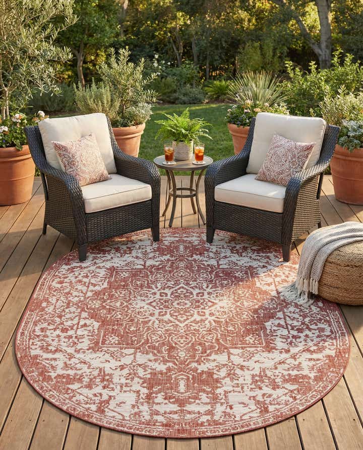 7' 10 x 10' Easy-Clean Jill Zarin Dubai Indoor / Outdoor Oval Rug