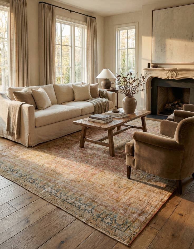 Detail image of 9' 10 x 13' 2  Hand Knotted Ultra Vintage Persian Wool Rug