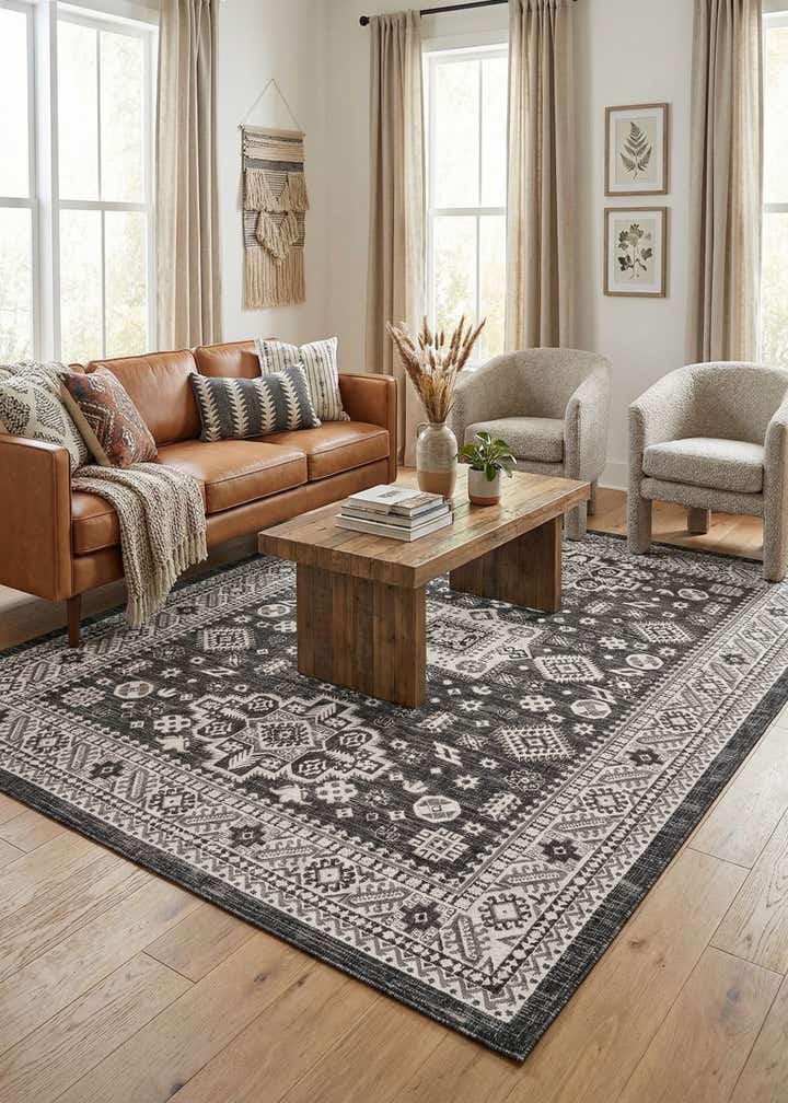 7' 10 x 11' Easy-Clean Aztec Indoor / Outdoor Rug