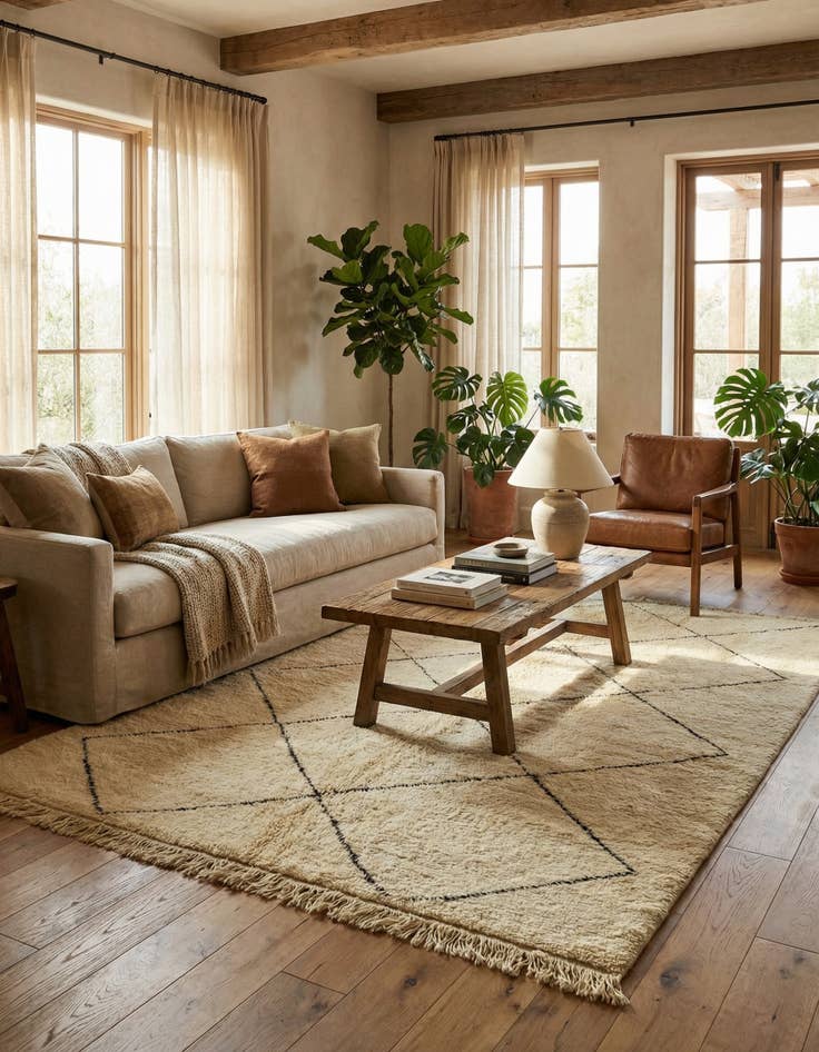 Detail image of 7' 1 x 9' 3  Hand Knotted Moroccan Wool Rug