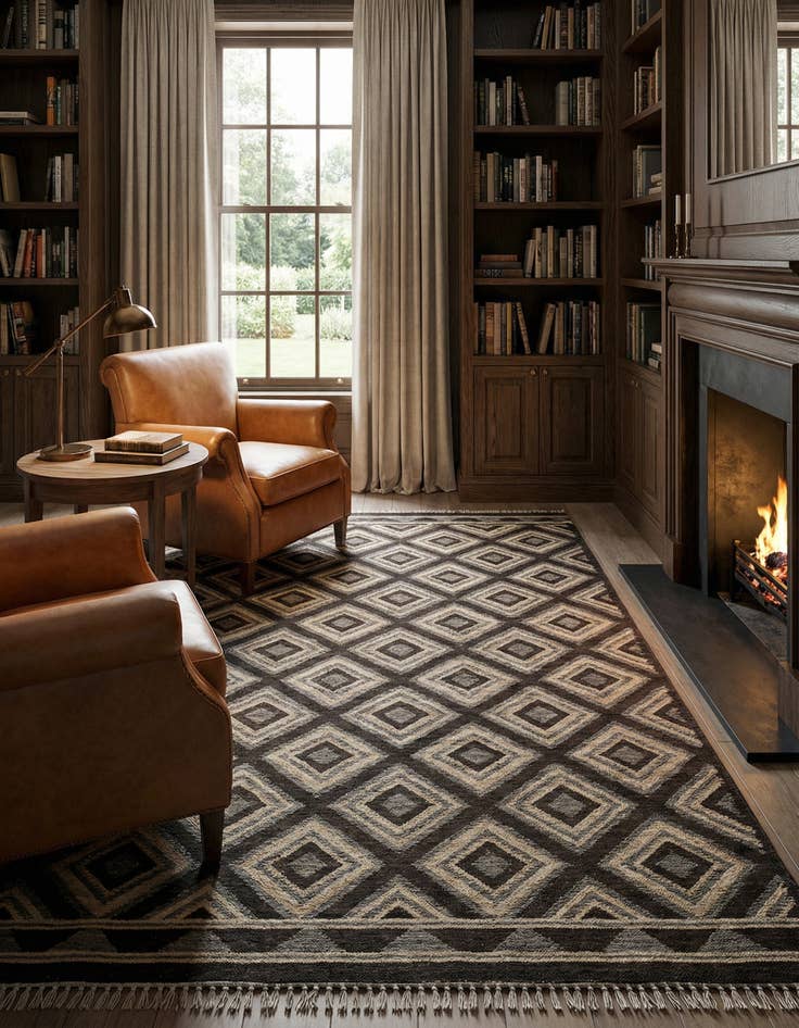 Detail image of 6' 11 x 9' 5  Hand Woven Kilim Maymana Wool Rug