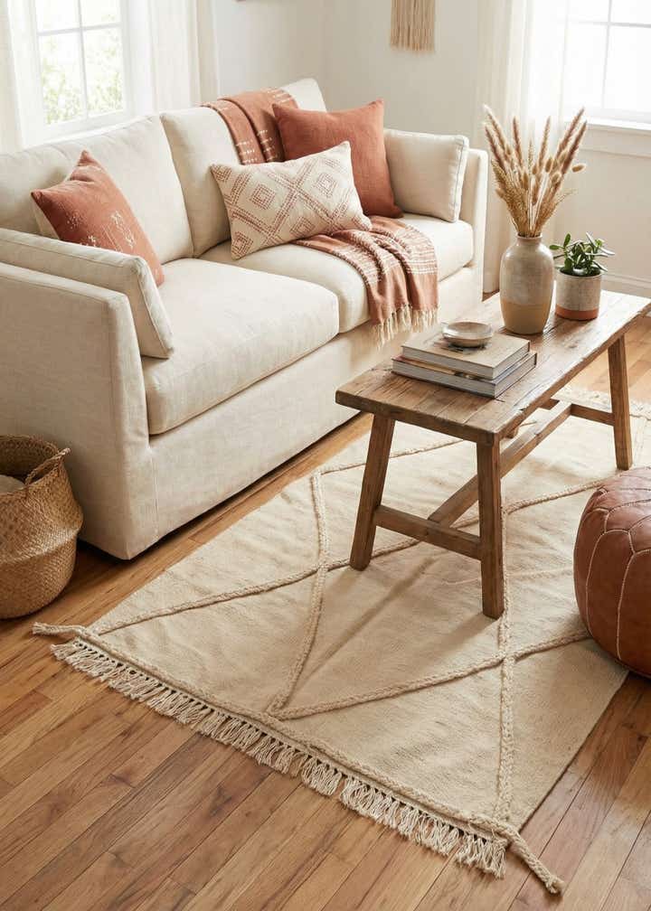 3' 3 x 5' 2 Hand Knotted Moroccan Wool Rug