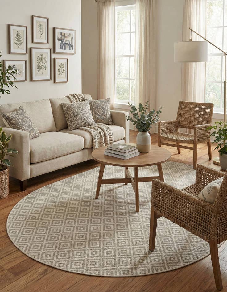 Detail image of 7' 10 x 10'  Washable Jill Zarin Costa Rica Indoor / Outdoor Oval Rug