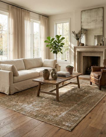 6' 10 x 9' 7 Hand Knotted Ultra Vintage Persian Wool Rug