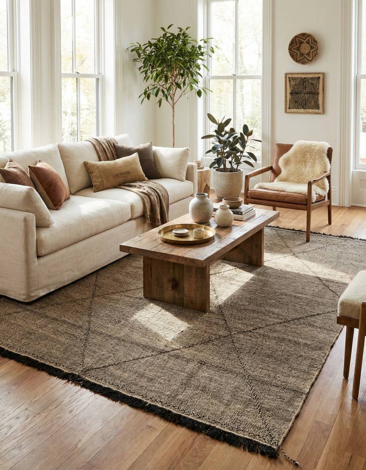 Detail image of 8' 3 x 9' 8  Hand Knotted Moroccan Wool Rug