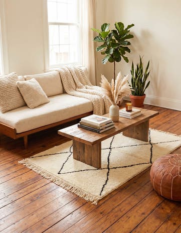 3' 5 x 4' 9 Hand Knotted Moroccan Wool Rug